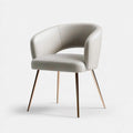 Tapicerowane krzesło z podłokietnikami PU kremowo-złote 58 × 60 × 80 cm