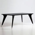 Czarny stół do jadalni MDF 180 x 90 x 75 cm z drewnianymi nogami