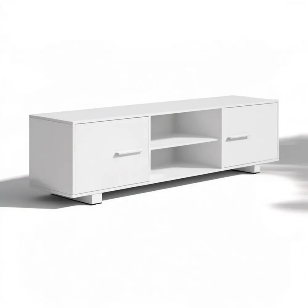 Biała szafka RTV z płyty laminowanej 120 x 40 x 40 cm
