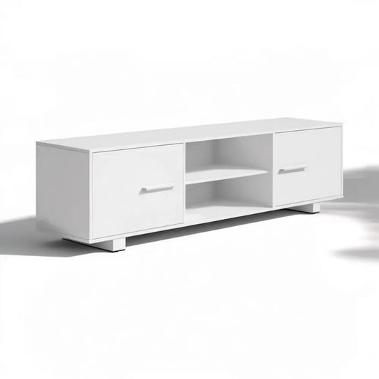 Biała szafka RTV z płyty laminowanej 120 x 40 x 40 cm