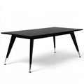 Prostokątny stół z blatem MDF czarny/srebrny 160 x 80 x 75 cm