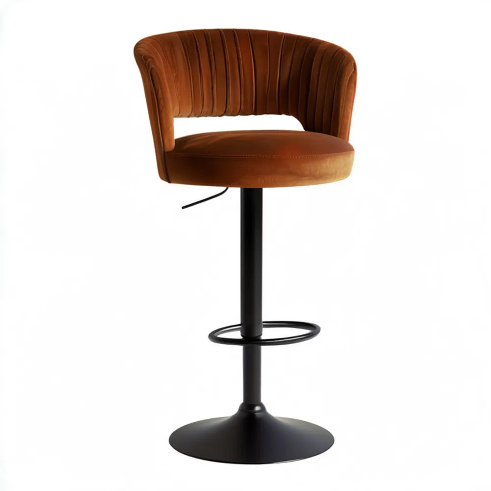 Regulowany hoker z ekoskóry PU brązowo-czarny 50 x 52 x 91–112 cm