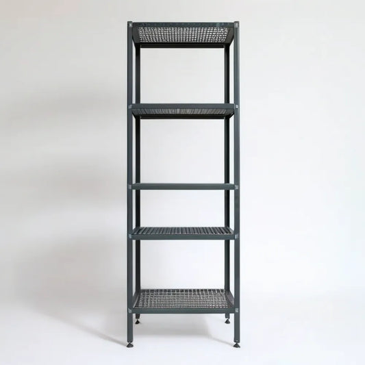 Czarny stalowy regał stojący 60 x 35 x 180 cm z 4 półkami